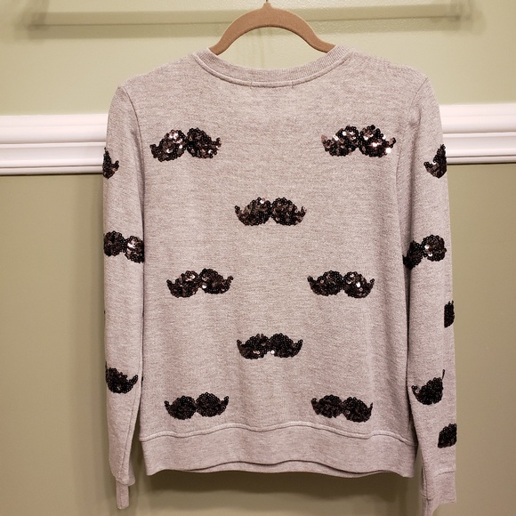 Forever 21 sequin mustache sweater - Picture 3 of 4